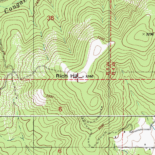 Topographic Map of Rich Hill, ID