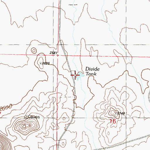 Topographic Map of Divide Tank, AZ