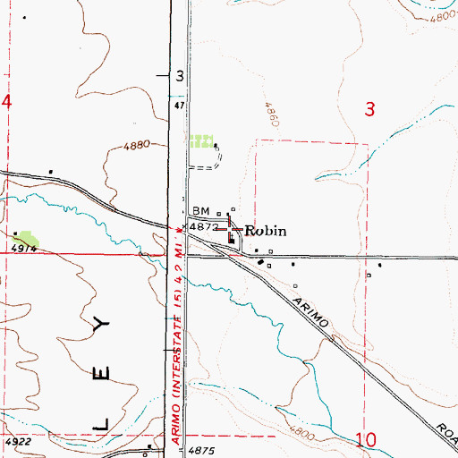 Topographic Map of Robin, ID