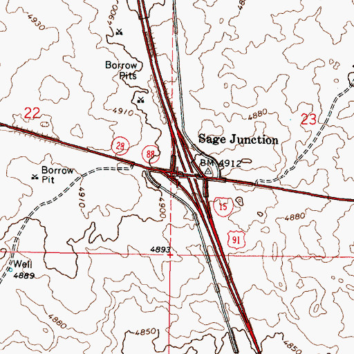 Topographic Map of Sage Junction, ID