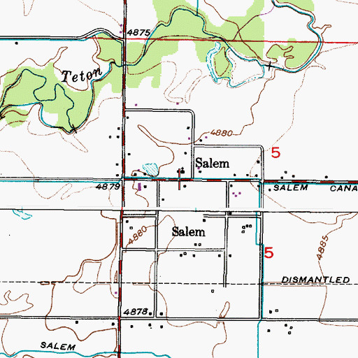 Topographic Map of Salem, ID