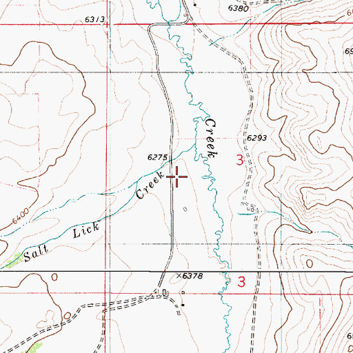 Topographic Map of Salt Lick Creek, ID