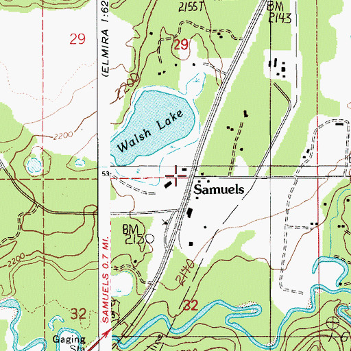 Topographic Map of Samuels, ID