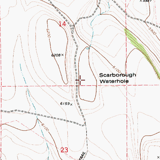 Topographic Map of Scarborough Waterhole, ID