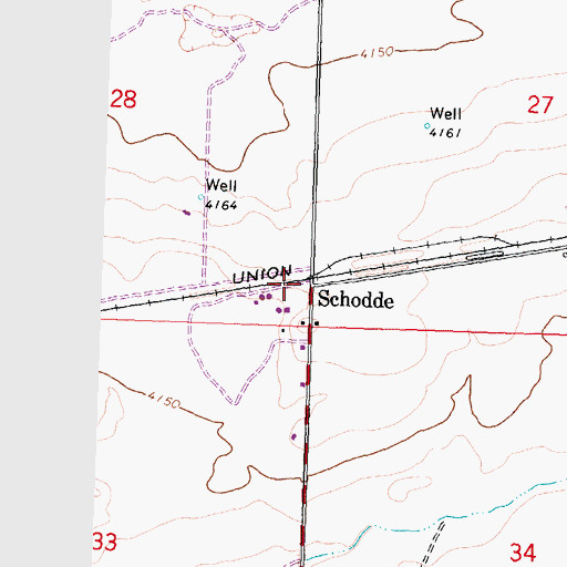 Topographic Map of Schodde, ID