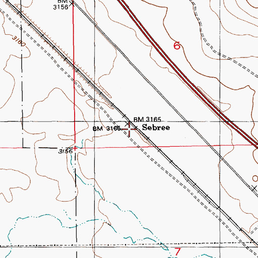 Topographic Map of Sebree, ID