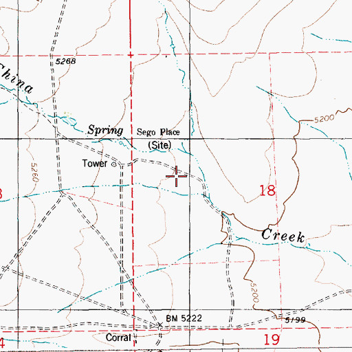 Topographic Map of Sego Place, ID