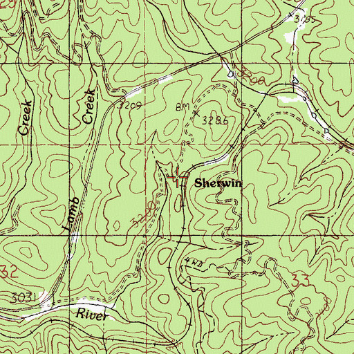 Topographic Map of Sherwin, ID