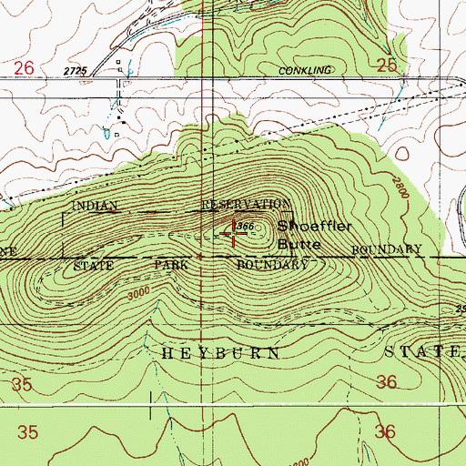 Topographic Map of Shoeffler Butte, ID