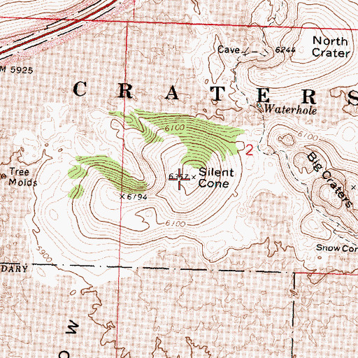 Topographic Map of Silent Cone, ID