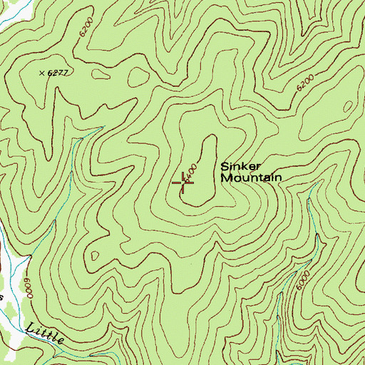 Topographic Map of Sinker Mountain, ID
