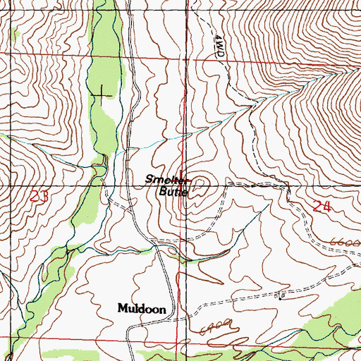 Topographic Map of Smelter Butte, ID