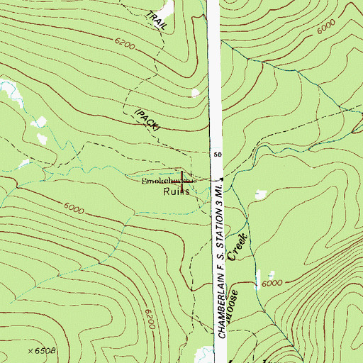 Topographic Map of Smokehouse (historical), ID