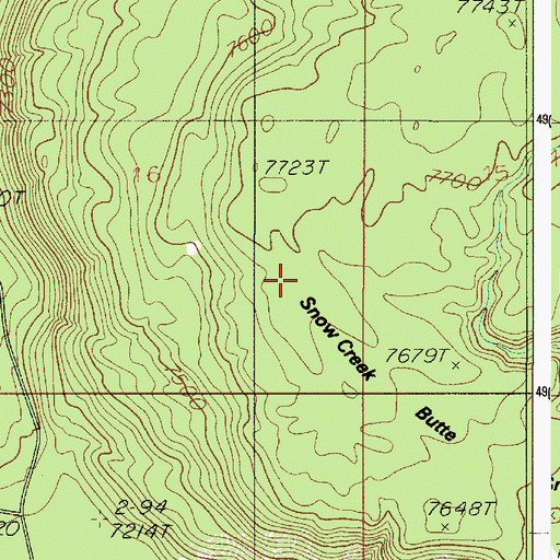 Topographic Map of Snow Creek Butte, ID