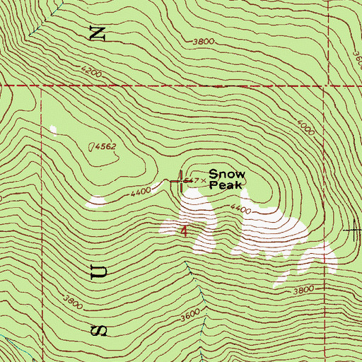 Topographic Map of Snow Peak, ID