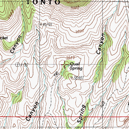 Topographic Map of Quail Spring, AZ