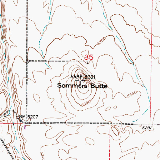 Topographic Map of Sommers Butte, ID