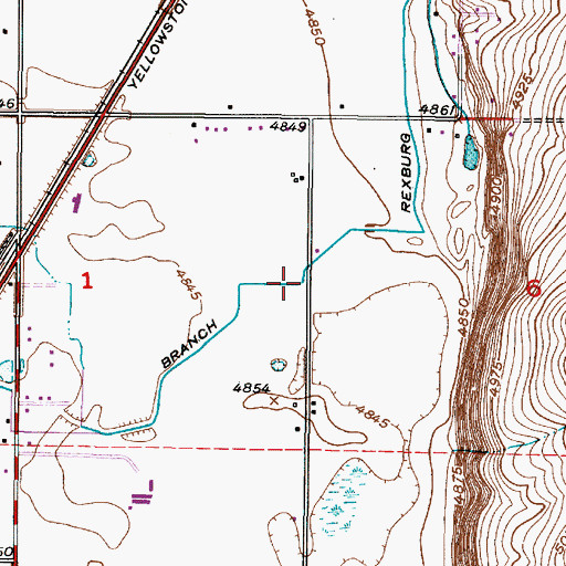Topographic Map of South Branch Rexburg Canal, ID