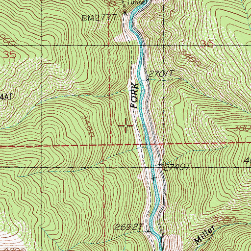 Topographic Map of Stetson, ID