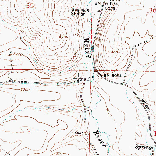 Topographic Map of Sublette Canyon, ID