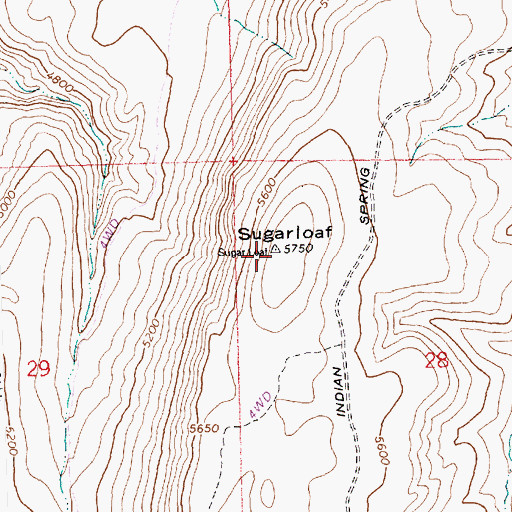 Topographic Map of Sugarloaf, ID