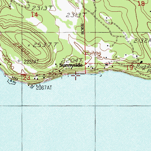 Topographic Map of Sunnyside, ID
