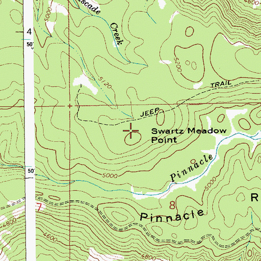 Topographic Map of Swartz Meadow Point, ID