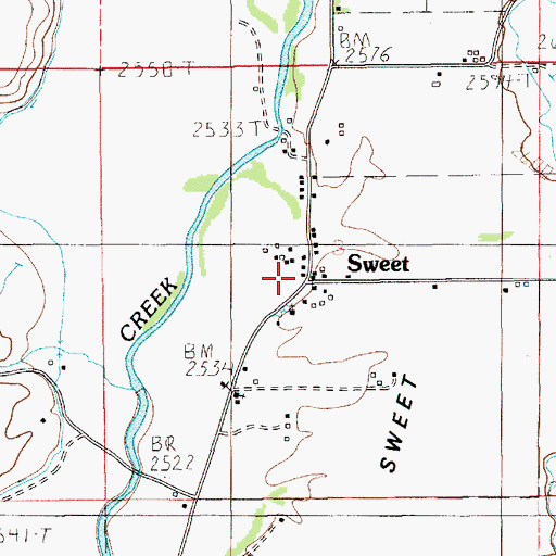 Topographic Map of Sweet, ID
