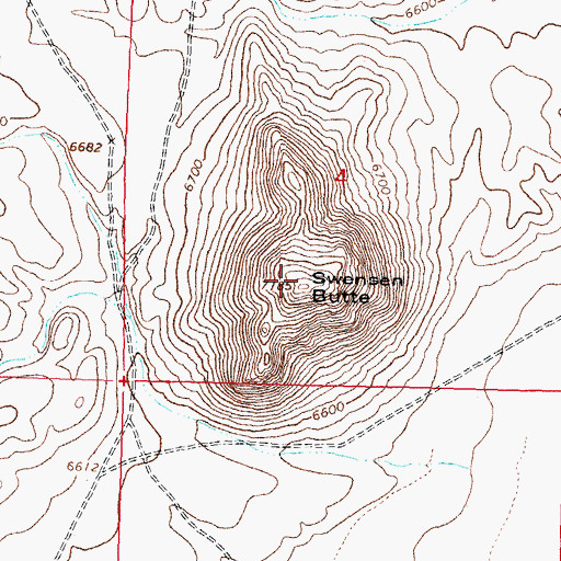 Topographic Map of Swensen Butte, ID