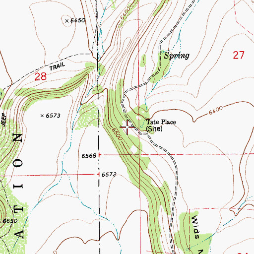 Topographic Map of Tate Place, ID