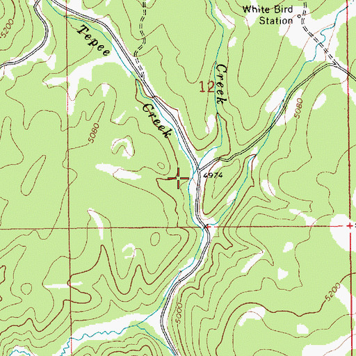 Topographic Map of Tepee Creek, ID