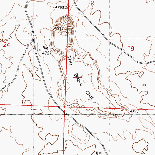 Topographic Map of The Blow Out, ID