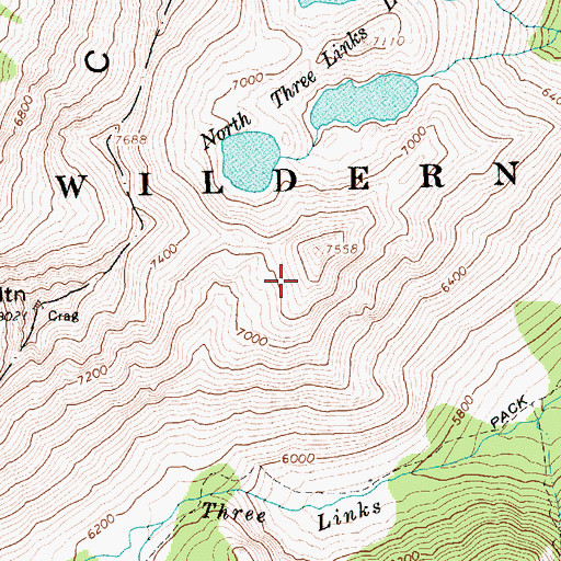Topographic Map of The Crags, ID