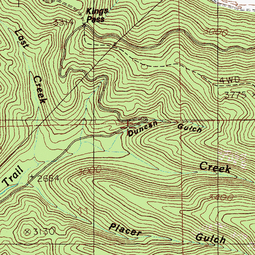 Topographic Map of Thiard, ID