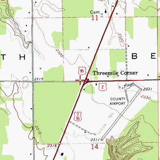 Topographic Map of Threemile Corner, ID