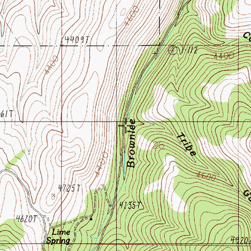Topographic Map of Tribe Gulch, ID