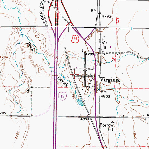 Topographic Map of Virginia, ID