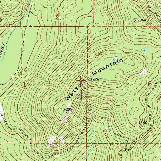 Topographic Map of Watson Mountain, ID