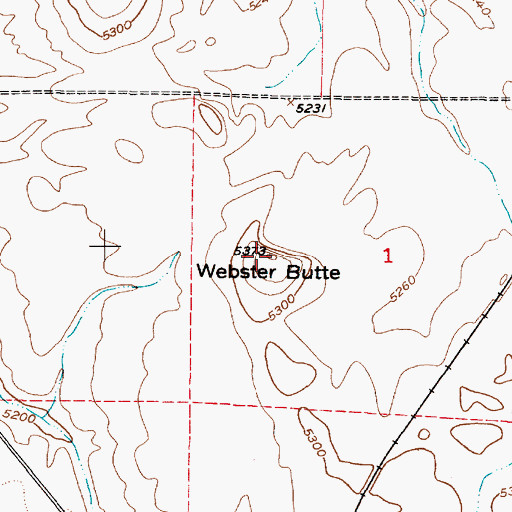 Topographic Map of Webster Butte, ID