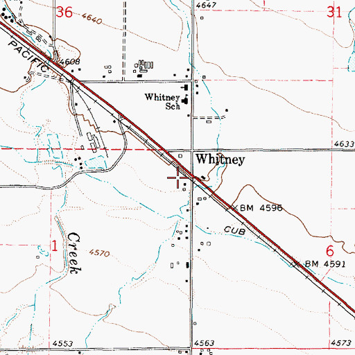Topographic Map of Whitney, ID
