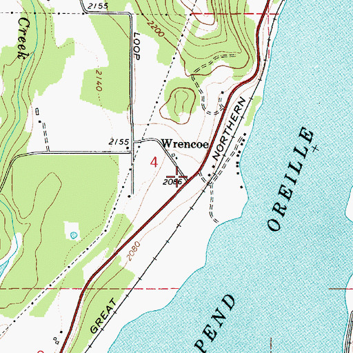 Topographic Map of Wrencoe, ID