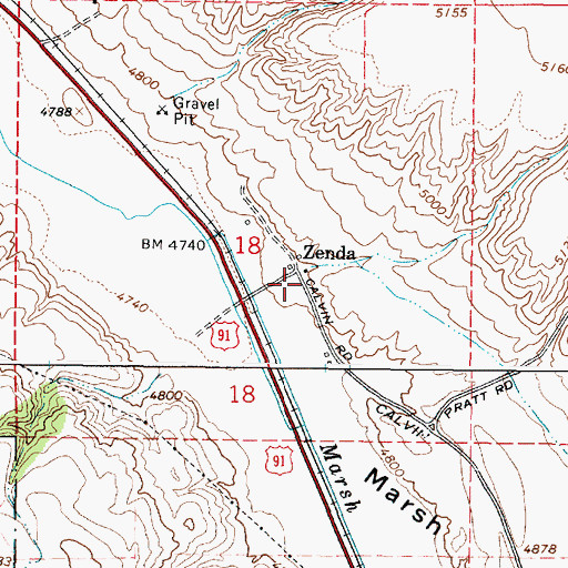 Topographic Map of Zenda, ID