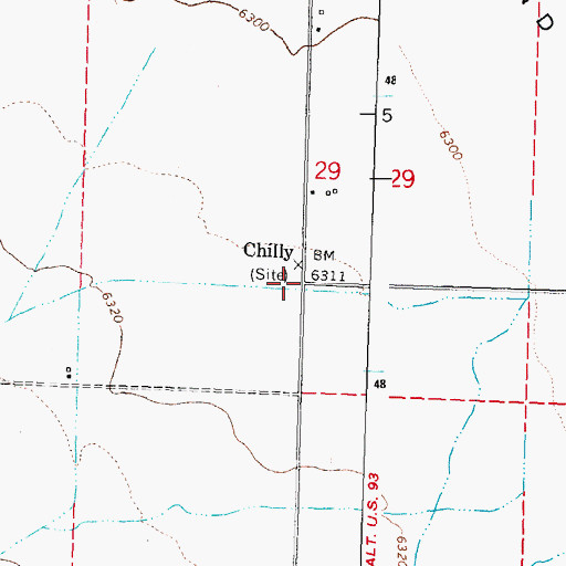 Topographic Map of Chilly, ID