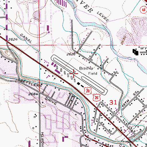 Topographic Map of Bradley Field (historical), ID