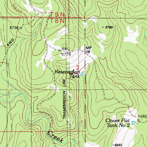 Topographic Map of Reservation Tank, AZ