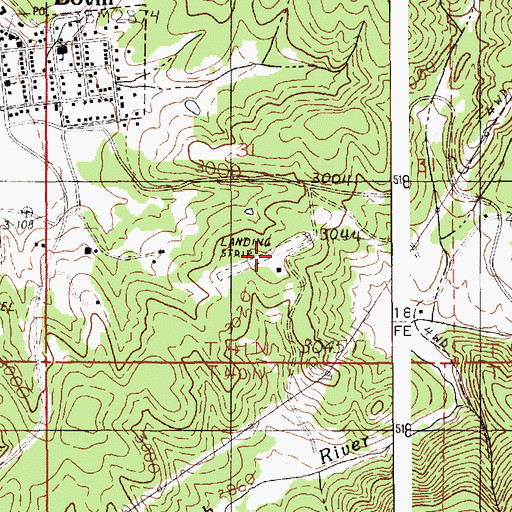 Topographic Map of Halls Hilltop Landing Strip (historical), ID
