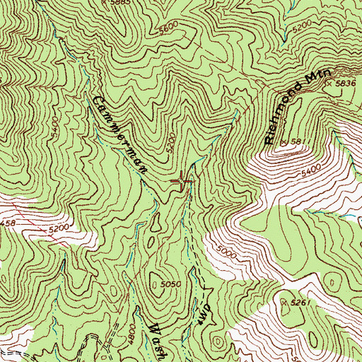 Topographic Map of Richmond Spring, AZ