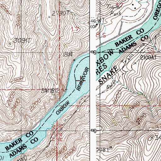 Topographic Map of Eagle Island (historical), ID