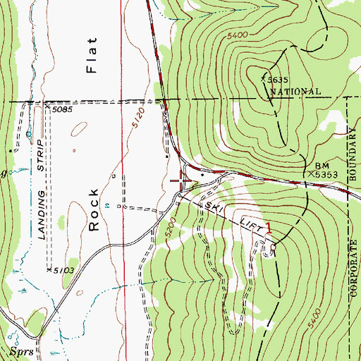 Topographic Map of Payette Lakes Ski Area, ID