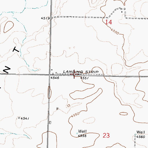Topographic Map of Bredding Ranch Landing Area (historical), ID